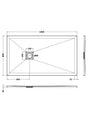 UK Bathroom Store Rectangle Shower Tray 1400x800mm Aquarius Urbano Slimline 33mm Slate Effect Rectangular Stone Resin Shower Tray in White Slate