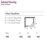 Merlyn Quadrant Shower Enclosure Merlyn Ionic Essence Framed 1 Door Quadrant Shower Enclosure in Chrome - 900 x 900mm