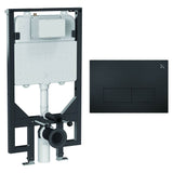 Crosswater Wall Hung WC Frame MPRO Steel Plate in Matt Black Crosswater 1.14m Ultra Slim Depth Dual Flush WC Support Frame Set with Flush Plate