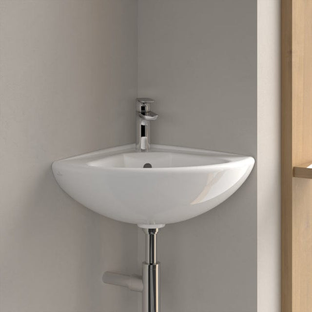 Villeroy & Boch Cloakroom Basin Villeroy & Boch O.novo 415mm Corner Cloakroom  Basin in White Alpin