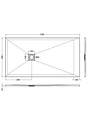 UK Bathroom Store Rectangle Shower Tray 1700x900mm Aquarius Urbano Slimline 33mm Slate Effect Rectangular Stone Resin Shower Tray in Black Slate