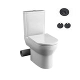 Tissino Close Coupled Toilet Left Hand / Matt Black Tissino Nerola Rimless Closed Coupled Toilet - Right or Left Soil Exit - with Soft Close Wrapover Seat