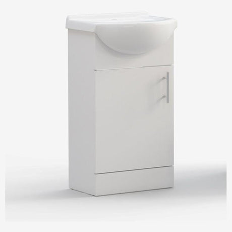 Aquarius Bathrooms Bathroom Suite Aquarius View 450mm Vanity Unit with Basin and Close Coupled Toilet Set in White