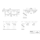 Villeroy & Boch Wall Mounted Vanity Unit Villeroy & Boch Subway 3.0 Wall Hung 1200mm Four Drawer Double Vanity Unit with Basin