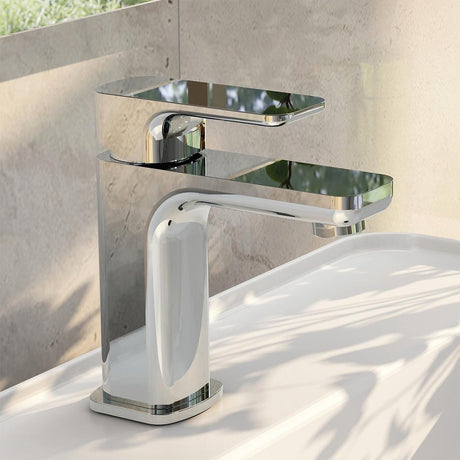 Imex Mono Basin Tap Imex Blade Small Basin Mixer Tap with Universal Clicker Waste