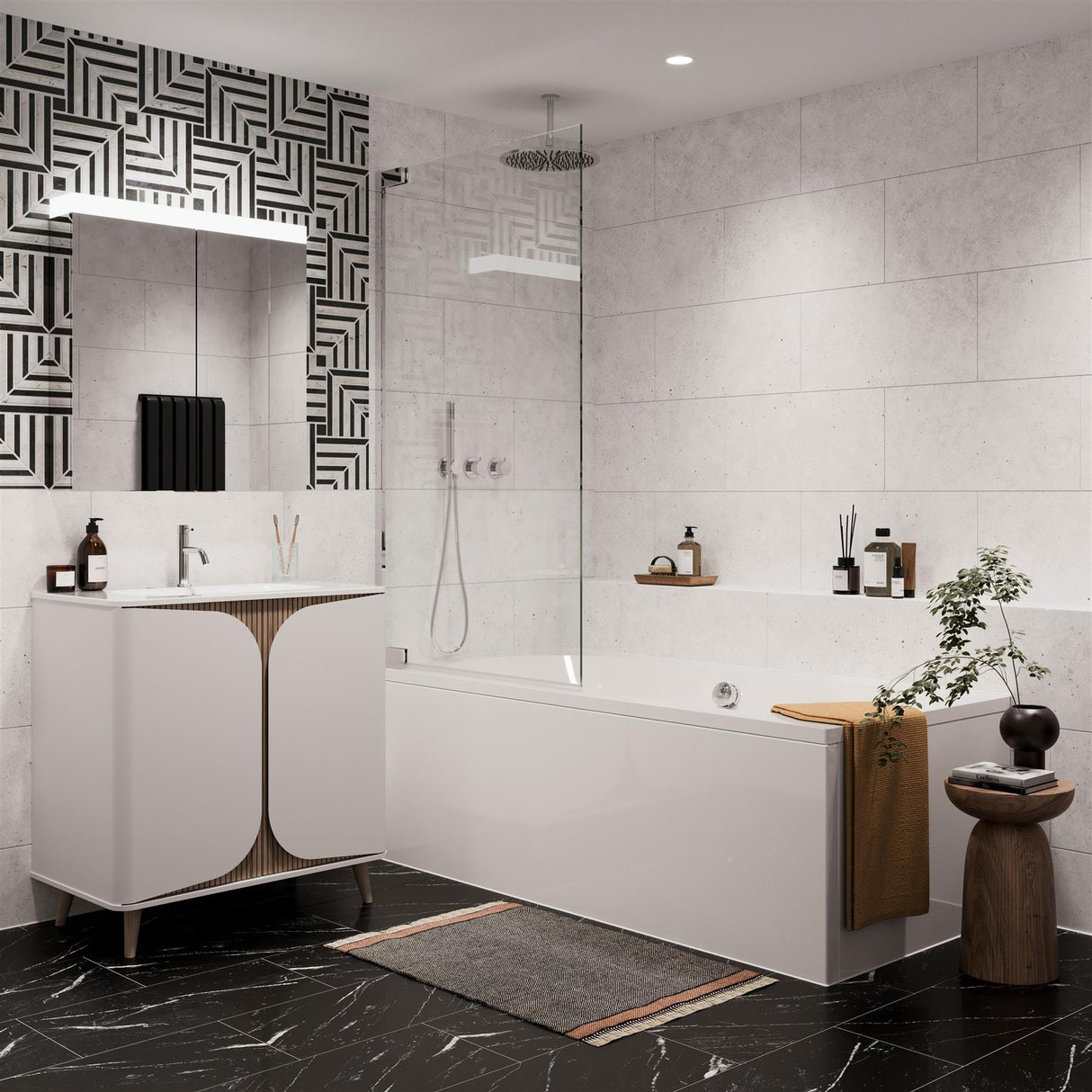 Crosswater Floor Standing Vanity Unit Crosswater Tambour Vanity Unit with Basin or Worktop - 800mm - Two Door - Floor Standing