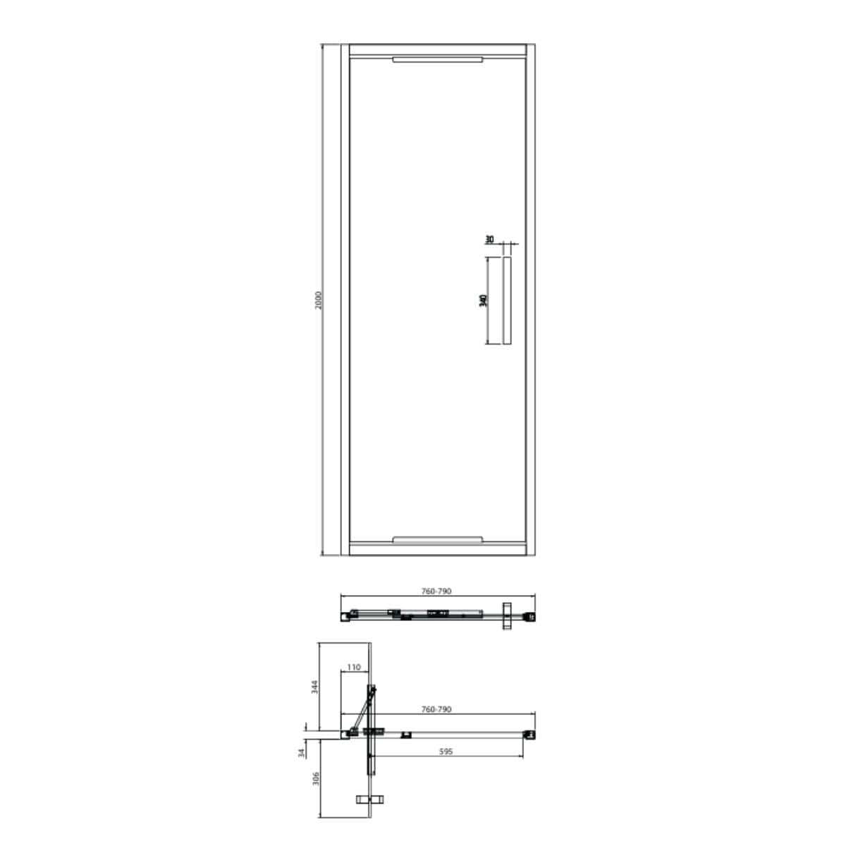 Crosswater Infold Shower Door Crosswater Asura 8mm Infold Shower Door
