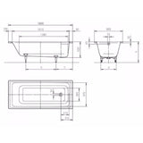 Kaldewei Single Ended Bath 1800 x 800mm / 2 Kaldewei Puro Single Ended Steel Bath with Leg Set