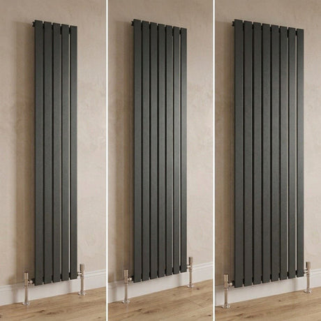 Aquarius Bathrooms Panel Radiator 1600 x 490mm / Anthracite Aquarius Flat Single Vertical Radiator