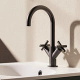 Crosswater Mono Basin Tap Matt Black Crosswater MPRO Crosshead Monobloc Basin Mixer Tap