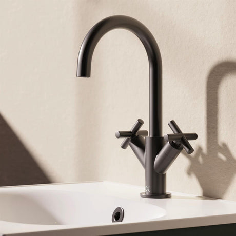Crosswater Mono Basin Tap Matt Black Crosswater MPRO Crosshead Monobloc Basin Mixer Tap
