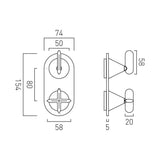 VADO Concealed Shower Valve Vado Tablet Arrondi 1 Outlet, 2 Handle Concealed Thermostatic Shower Valve in Chrome