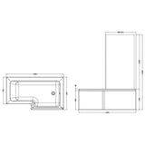 Aquarius Bathrooms L-Shaped Shower Bath Aquarius Urbano L-Shape Square Shower Bath Pack with Screen and Panel
