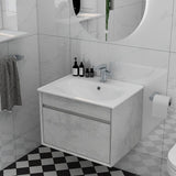 Imex Wall Mounted Vanity Unit Natural Stone Imex Alma Wall Mounted Single Drawer 600mm Vanity Unit with Basin