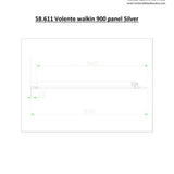 Eastbrook Side Panel 900mm Eastbrook Volente Frameless Side Panel in Polished Chrome