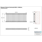 Eastbrook Rivassa Traditional 3 Column Radiator in Matt Black