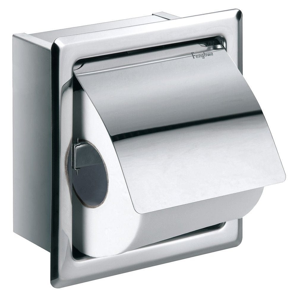 Flova Toilet Roll Holder Flova Gloria Single Concealed Toilet Roll Holder in Chrome
