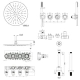 UK Bathroom Store Concealed Shower Set Crosswater Module Shower Set 8 - 2 Outlet with Pencil Handset and Overhead Shower