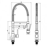 Sagittarius Kitchen Tap Sagittarius Ergo Lever Mini Professional Kitchen Mixer Tap with Pull-Out Spray in Chrome