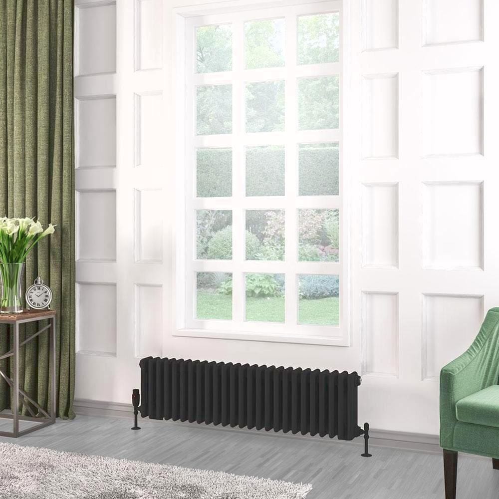Eastbrook Rivassa Traditional 3 Column Radiator in Matt Black