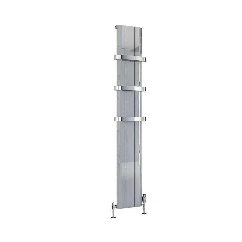 Eastbrook Panel Radiator Eastbrook Peretti Straight Vertical Aluminium Radiator in Polished Aluminium