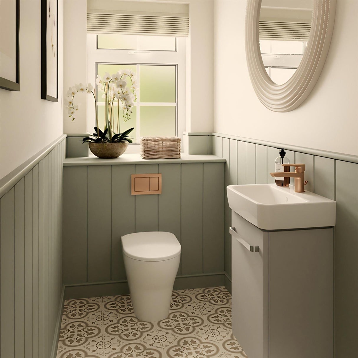 Geberit Flush Plate Red Gold Geberit Alpha Flush Plate with Square Buttons