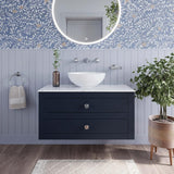 Crosswater Wall Mounted Vanity Unit Crosswater Canvass Vanity Unit with White Carrara Marble Effect Worktop