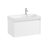 Roca Wall Mounted Vanity Unit Matt White / Right Hand Roca Ona 800mm Wall Mounted One Drawer Vanity Unit with Basin