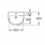 Imex Pedestal Basin Imex Ivo 560mm 2 Tap Hole Basin in White