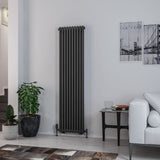 Eastbrook Column Radiator 1800 x 473 / Central Heating Eastbrook Rivassa Traditional 2 Column Radiator in Matt Anthracite