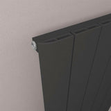 Eastbrook Panel Radiator Eastbrook Peretti Straight Vertical Aluminium Radiator in Matt Black