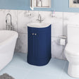 Eastbrook Floor Standing Vanity Unit Matt Cobalt Blue / White Polymarble Eastbrook Hardwick Traditional 600mm Floor Standing Vanity Unit with Basin