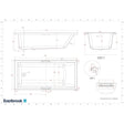 Eastbrook Double Ended Bath 1700 x 750mm / 5mm Eastbrook Portland Double Ended Bath with Single Grip