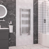 Eastbrook Wendover Curved Vertical Heated Towel Rail in Chrome