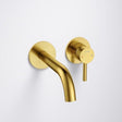 Flova Wall Mounted Basin Tap Flova Levo 2 Tap Hole Wall Mounted Basin Mixer Tap in Brushed Gold