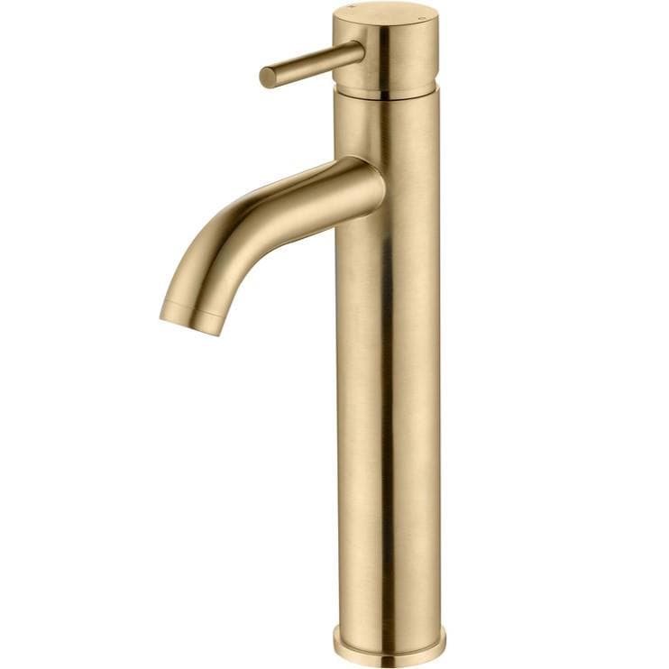 Aquarius Tall Basin Tap Brushed Brass Aquarius Zanelli Tall Mono Basin Mixer Tap