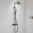 Flova Exposed Shower Set Gun Metal Flova Moonlight GoClick Thermostatic Shower Valve Set with Adjustable Riser, Rainshower Head and Pencil Handset