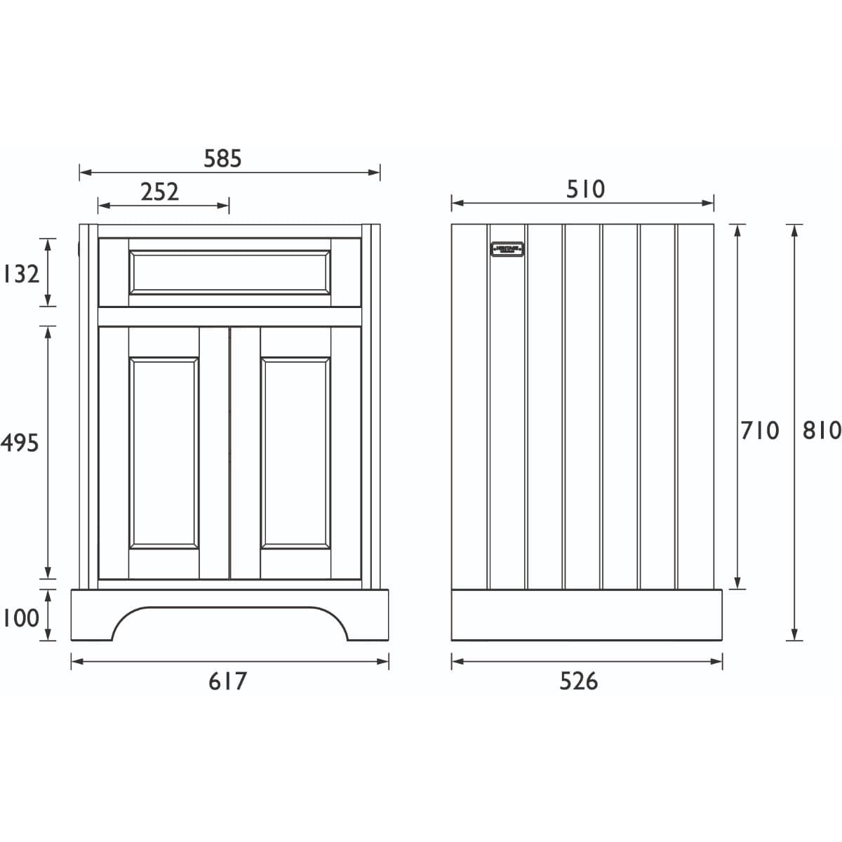 Heritage Floor Standing Vanity Unit Heritage Wilton 600mm Floor Standing Vanity Unit and Basin Bundle in Graphite