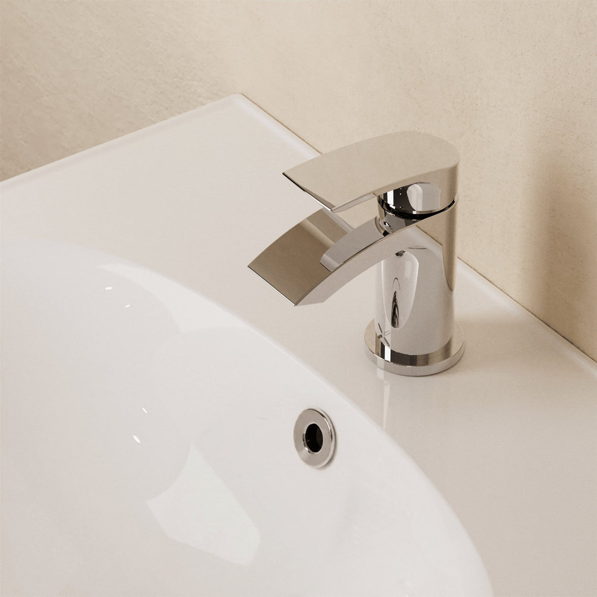 Crosswater Cloakroom Tap Crosswater Flow Mini Mono Basin Mixer Tap with Clicker Waste in Chrome