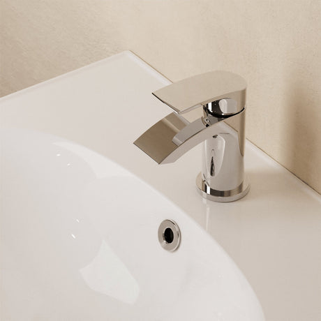 Crosswater Cloakroom Tap Crosswater Flow Mini Mono Basin Mixer Tap with Clicker Waste in Chrome