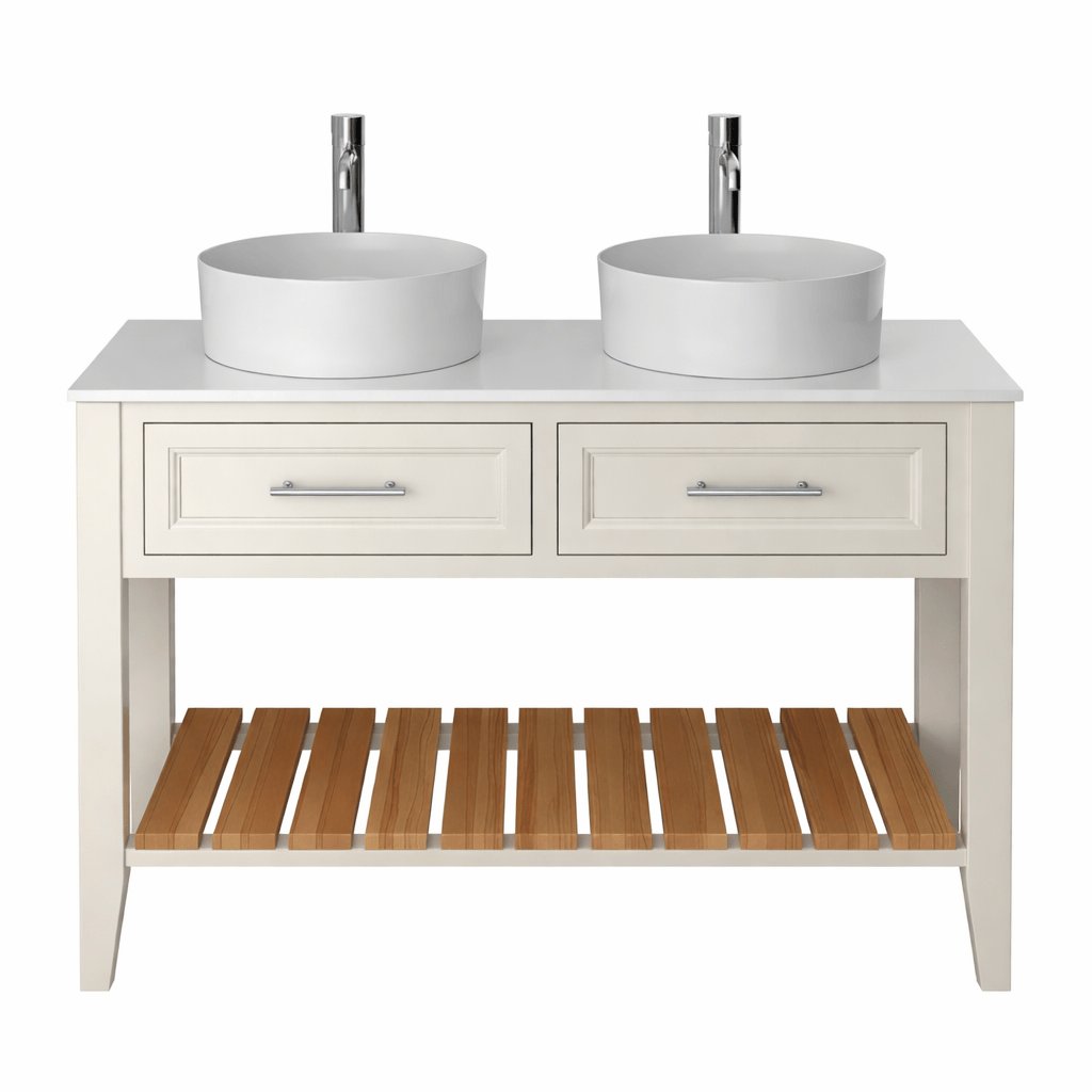 Heritage Floor Standing Vanity Unit Chantilly Heritage Broughton 1200mm Washstand, Worktop and Double Basin Bundle