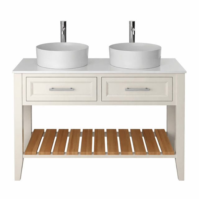 Heritage Floor Standing Vanity Unit Chantilly Heritage Broughton 1200mm Washstand, Worktop and Double Basin Bundle