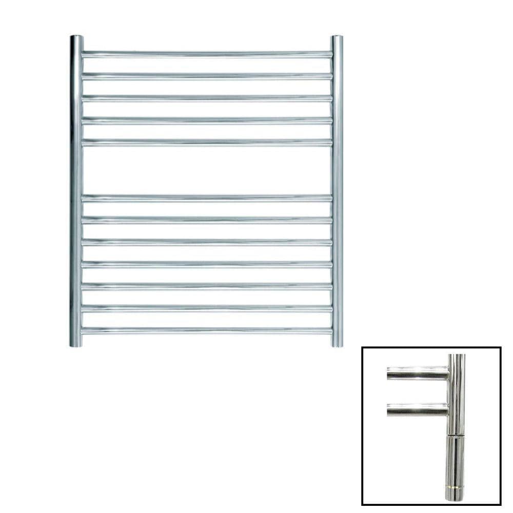 JIS Ladder Rail 700 x 620mm / Polished Chrome / Electric Only with Cylindrical Adjustable Element JIS Sussex Ouse Vertical Stainless Steel Heated Towel Rail
