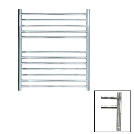 JIS Ladder Rail 700 x 620mm / Polished Chrome / Electric Only with Cylindrical Adjustable Element JIS Sussex Ouse Vertical Stainless Steel Heated Towel Rail