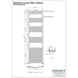 Eastbrook Ladder Rail Eastbrook Wendover Curved Vertical Heated Towel Rail in Chrome