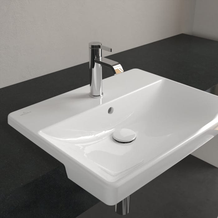 Villeroy & Boch Semi-Recessed Basin Villeroy & Boch Avento 550mm Semi-Recessed Basin with Overflow in White Alpin