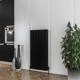 Eastbrook Panel Radiator 1200 x 565mm Eastbrook Guardia Straight Vertical Aluminium Radiator in Matt Black