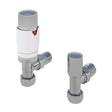 Eastbrook Radiator Valve Chrome/Gloss White Eastbrook Darlington Angled Thermostatic Radiator Valve with Lockshield (Pair)