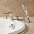Flova 5 Tap Hole Bath Set Flova Urban 5 Hole Bath And Shower Mixer with Shower Set in Diamond Chrome