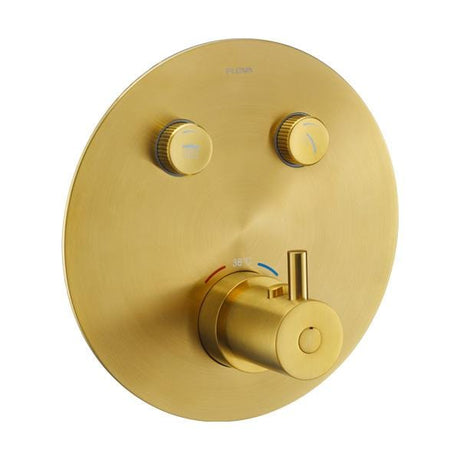 Flova Concealed Shower Valve Brushed Gold Flova Levo Round 2 Outlet GoClick Finishing Set